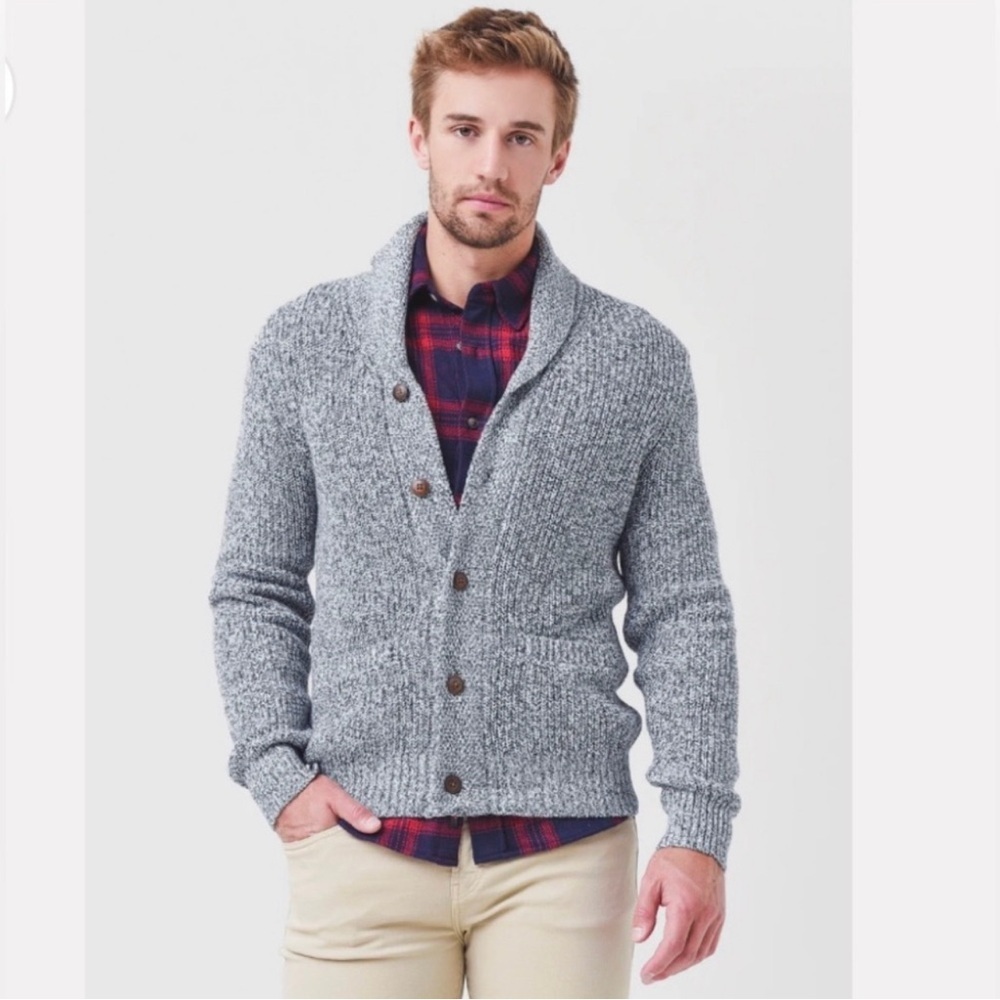 Faherty Marled Cotton Cardigan men’s size XL Gray